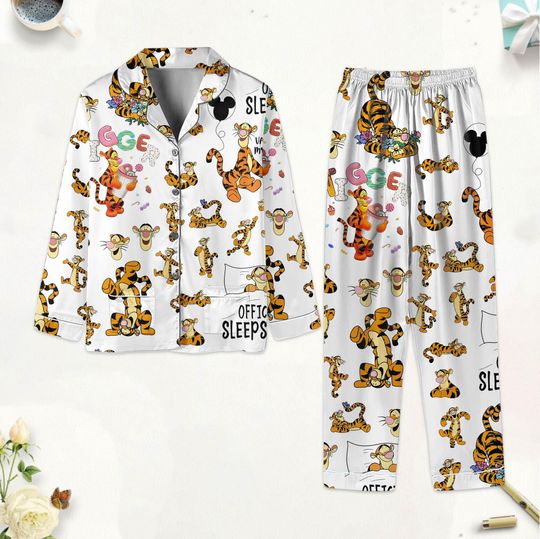 Halloween Tigger Pajamas Set, Winnie The Pooh Pajamas, Disney Tigger Sleepwear, Cute Cartoon Pajamas, Pooh Bear And Friends Gift