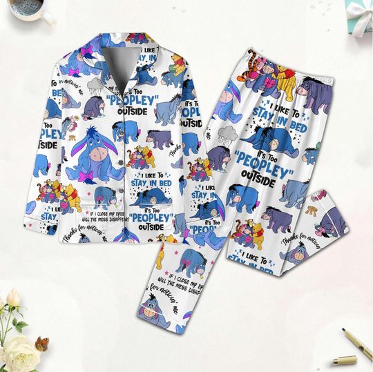 Discover Halloween Eeyore Pajamas Set, Winnie The Pooh Shirt, Disney Women Pajamas, Cute Cartoon Pajamas, Magic Kingdom Gift, Holiday Pajamas