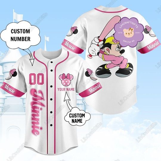 Discover Halloween Minnie Mouse Shirt, Mickey Mouse Personalized Baseball Jersey, Disney Minnie Jersey, Cute Cartoon Jersey, Gift For Her