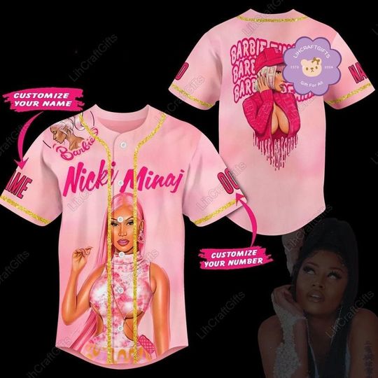 Personalized Nicki Minaj Baseball Jersey, Nicky And Ice Spice Album Jersey, Rapper Baseball Jersey, Custom Nicki Minaj Jersey Shirt