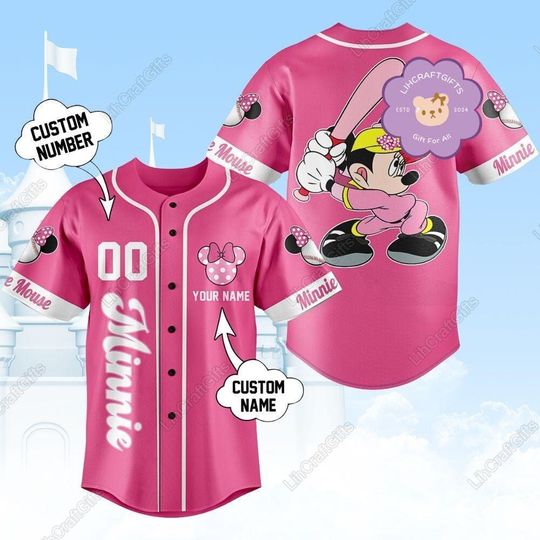Discover Halloween Minnie Mouse Custom Baseball Jersey, Cute Mickey Mouse Shirt, Disney Jersey, Cartoon Baseball Jersey, Minnie Mouse Gift