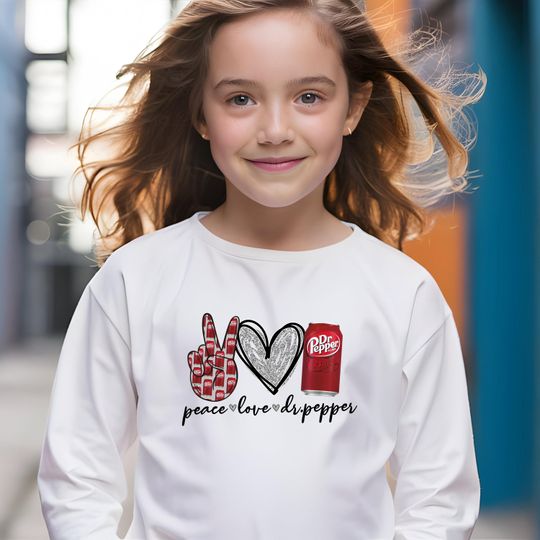 Peace Love Dr Pepper Kids Unisex Sweatshirt