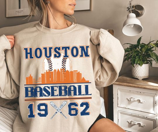 Vintage Style Houston Baseball Sweatshirt, Retro Houston Baseball Crewneck, Houston Sweater, Gift for Houston Baseball Fan, Houston Shirt