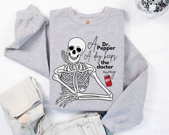 Funny Dr. Pepper Graphic Cozy Sweatshirt Gift For Dr. Pepper Lovers Dr. Pepper Soda Can Funny Saying Festive Cute Graphic Sweatshirt