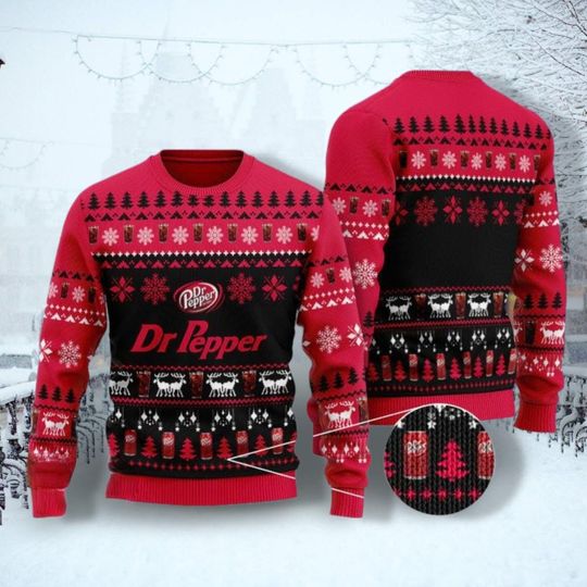Christmas Dr Pepper Ugly Sweater, Drinking Party Shirt, Christmas Ugly Sweater Shirt, Dr Pepper Sweater Men, Sweaters For Woman Men