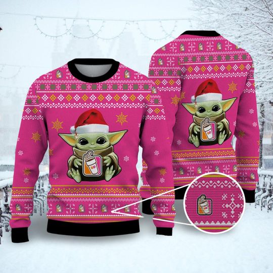 Dunkin Donut Christmas Sweater, Dunkie Junkie Shirt, Ugly Sweaters For Women Man, 3D All Over Print Sweater, Christmas Party Gift