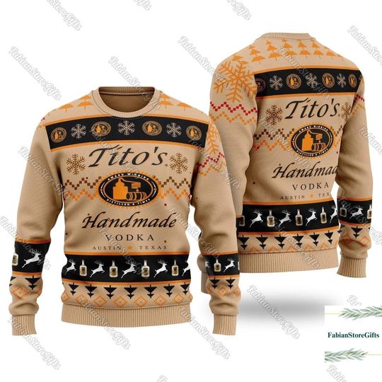 Discover Christmas Titos Vodka Ugly Sweater, Tito Xmas Sweater, Tito's Woman Sweater, Christmas Sweater For Men, Tito Shirt, Holiday Sweater