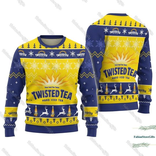 Twisted Tea Ugly Sweater, Beer Drinking Sweater, Twisted Tea Christmas Sweater, Funny Xmas Sweater, Sweater Christmas Gifts For Mens