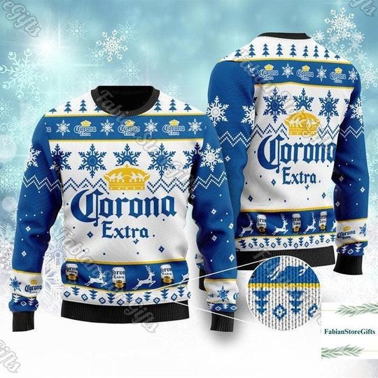 Corona Beer Ugly Sweater, Corona Christmas Beer Sweater, Drinking Christmas Gift, Corona Men Sweater, Ugly Xmas Sweater, Corona Shirt