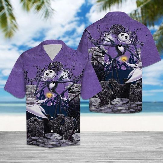 Discover Jack Skellington Hawaiian Shirt, Nightmare Before Christmas Hawaii Shirt, Disney Halloween Party Button Shirt, Spooky Season Tee
