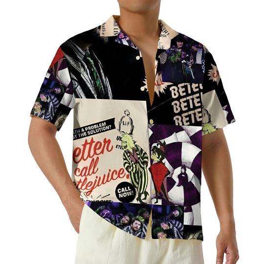 Discover Halloween the Burtons Hawaiian Shirt, Horror It's Show Time Horror Movie Characters Button Shirt, Funny Strange and Unusual Halloween Gift