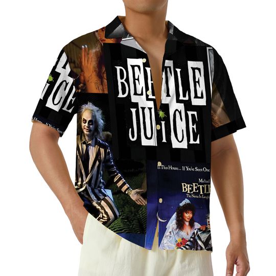 Beetlejuice Hawaiian Shirt, the Juice Is Loose Halloween Button Up Shirt, Pop Culture Hawaii Shirt