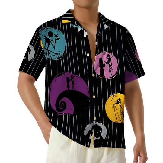 Discover The Nightmare Before Christmas Hawaiian Shirt, Jack Skellington, Sally Doll, Oggie Boogie Hawaii Shirt, Halloween Movie, Christmas Gift