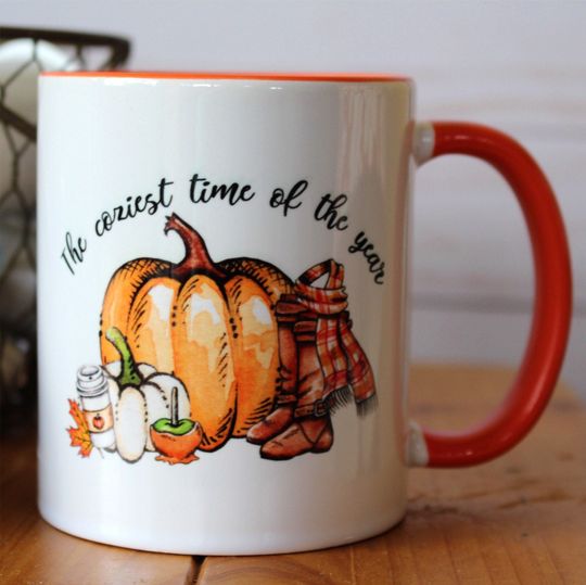 Discover It's the coziest time of the year mug, pumpkin mug, fall coffee mugs, pumpkin coffee cups, Halloween Coffee Mugs