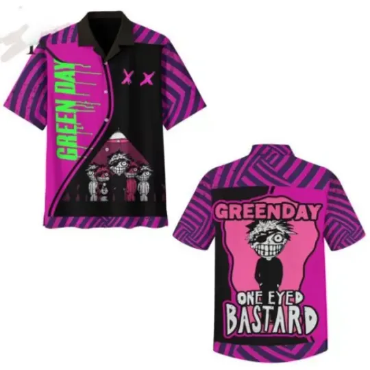 Green Day One Eyed Bastard Hawaiian Shirt