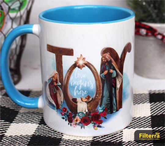 Joy Christmas Coffee Mug, Religious Coffee Mug, Christmas Mugs, Christmas Coffee Cups, Nativity Coffee Mugs, Christmas Gifts