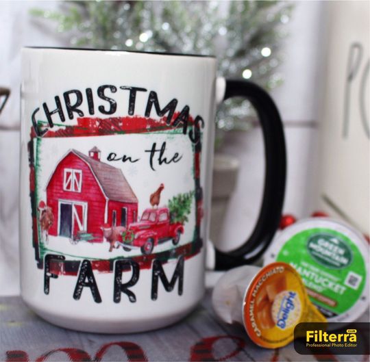 Discover Christmas on the Farm Coffee Mugs, Christmas Coffee Mugs, Holiday Coffee Mugs, Funny Farm Christmas Coffee Mugs, Farm Coffee Mugs