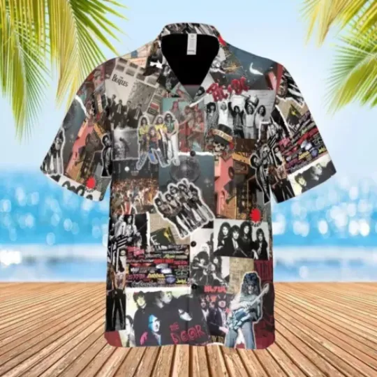 Discover SALE Heavy Metal Rock Bands Hawaiian Shirt - 80s rock music - button up shirt