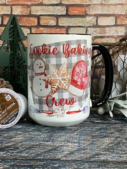 Cookie Baking Crew Coffee mug, Hot Cocoa Cup, Christmas coffee mug, Christmas Cocoa Mug, Cookie Baking, Christmas Gift