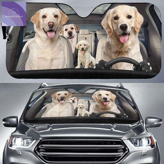 Discover Labrador Car Sunshade, Labrador Auto Sunshade, Labrador Car Windshield, Dog Car Sun Shade, Labrador Car Accessory, Car Screen Decor