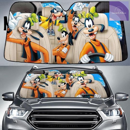 Discover Halloween Goofy Car Sunshade, Disney Goofy Sunshade, Goofy Dog Auto Sunshade, Car Windshield Cover, Sun Shade For Car, Car Accessory