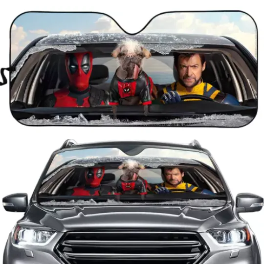 Deadpool Car Front Window Sun Visor Block UV Rays Auto Windshield Sunshade