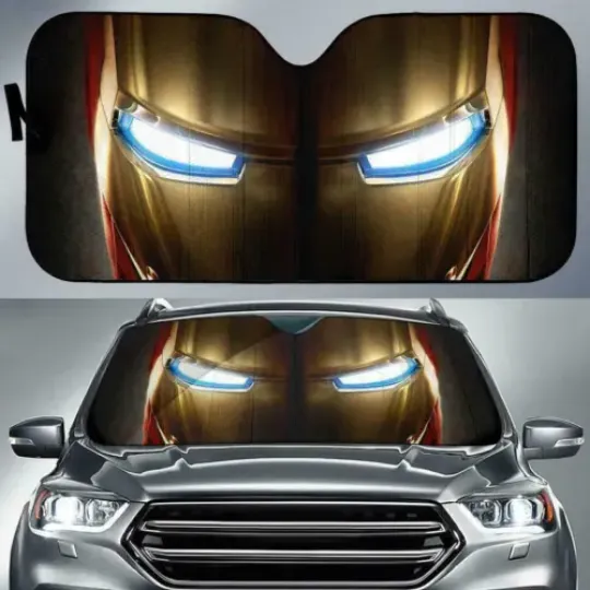 Iron Man Foldable Car Sun Shade Pickup Reflective Visor Windshield Block UV Ray