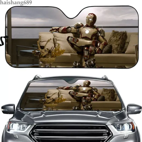 Iron Man Folding Car Truck Sun Shade Reflective Visor Front Windshield UV Block