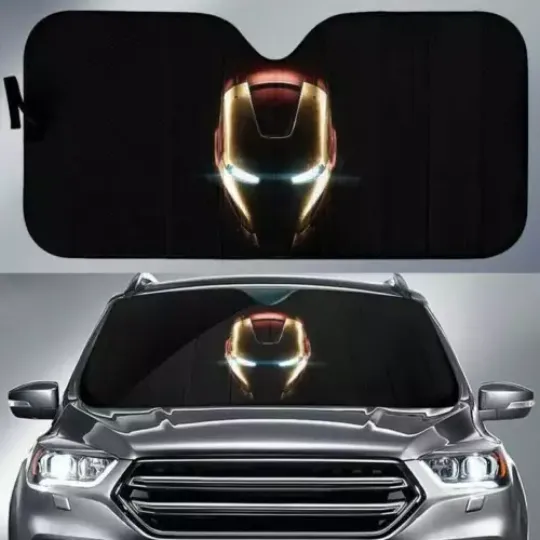Iron Man Car Pickup Sun Shade Reflective Visor Windshield Block UV Ray Foldable