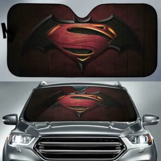 Discover Superman Car Front Windshield Sunshade Protector Block UV Rays Auto Sun Visor