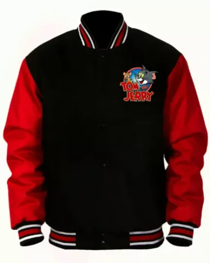 Discover Mens Tom and Jerry Letterman Varsity Jacket
