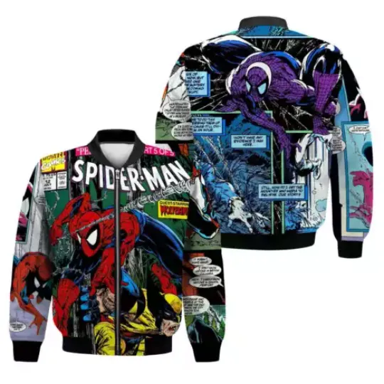 Amazing Spider Man Superheroes Movie Fans Halloween Xmas Bomber Jacket