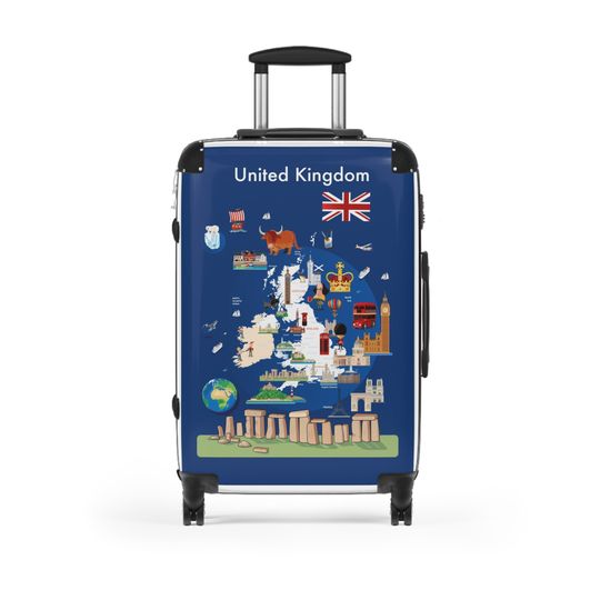 Discover Travel Map of England and the United Kingdom: An Adventure Packed Suitcase