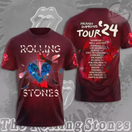 Discover The Rolling Stones Hackney Diamonds Tour 2024 3D T-Shirt