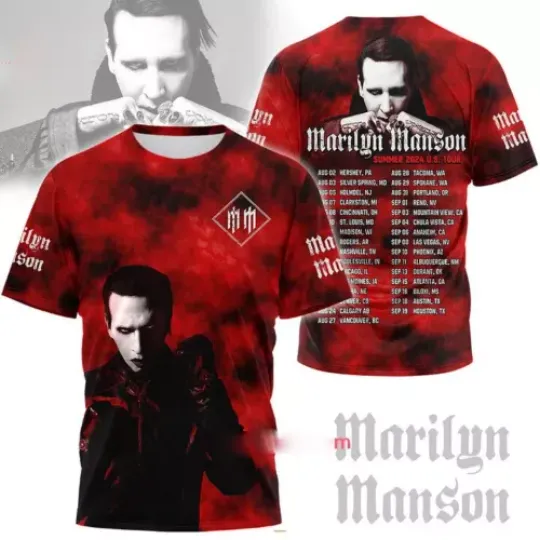 Marilyn Manson Summer 2024 US Tour 3D T Shirt