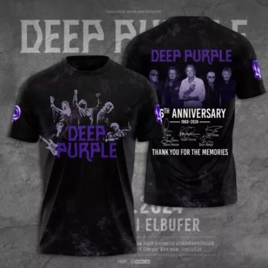 Deep Purple 3D Apparel, Gift For Unisex, Tour Band 2024