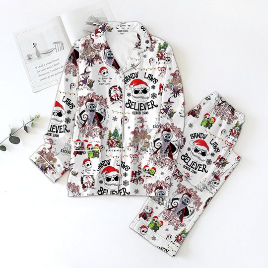 Discover Christmas Jack Skellington Pajamas Set, Disney Movie Pajamas Family, Nightmare Before Christmas Pajamas For Party, Jack Sally Pajamas