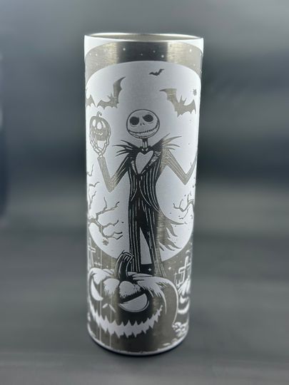 Discover GLOW in the dark Halloween tumbler ghost face 20oz. White in the light, glows green in the dark
