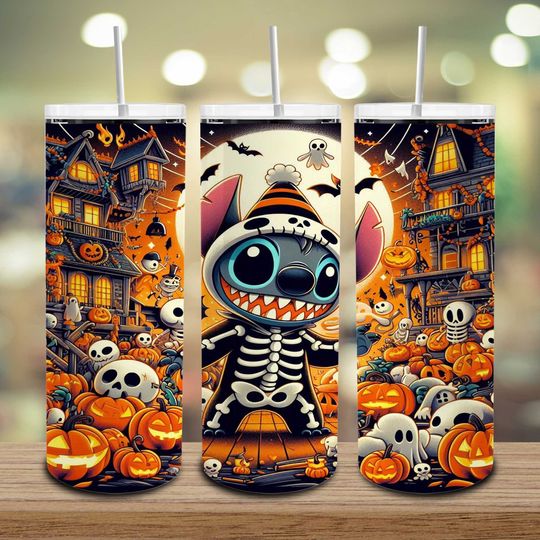 Discover Character Halloween 20oz Skinny Tumbler, Spooky Season, Halloween Tumbler Wrap , Bats Spider Wed , Fall Pumpkin