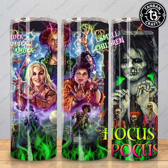 Discover Witches Sisters Movie 20 oz Skinny Tumbler Wrap Sublimation Design, Hot Character Halloween 20 oz Skinny Tumbler Wrap