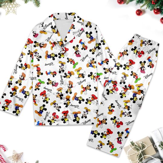 Discover Mickey Mouse Pajamas, Mouse Minnie Pajamas Set, Mickey Cartoon Women Pajamas Shirt, Magic Kingdom Shirt, Movie Family Vacation Gift