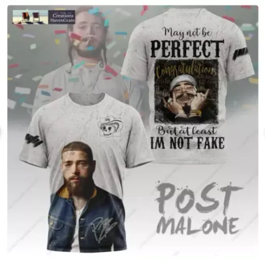 Post Malone 3D Shirt, May Not Be Perfect shirt 3d full printed, shirt 3d new