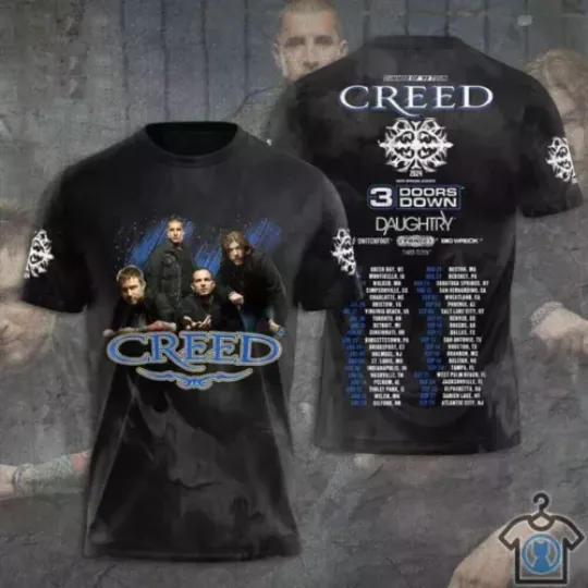 Discover Shirt, Creed Band Shirt Creed 2024 Tour Summer of 99 Tour 3D T shirt
