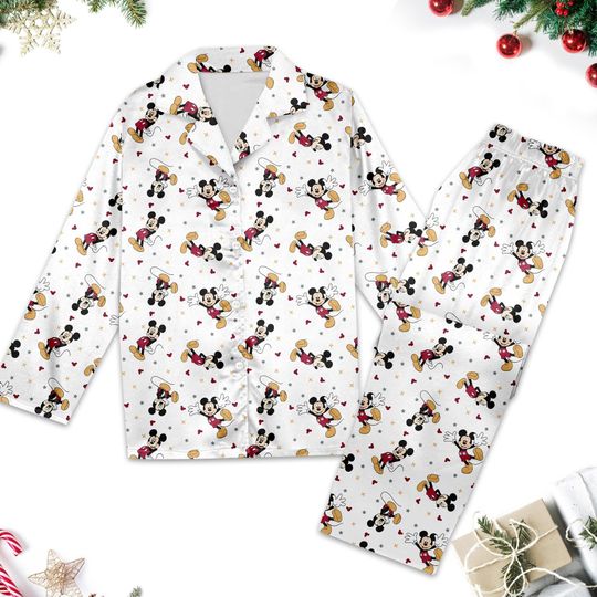Discover Mickey Mouse Pajamas, Mickey Mouse Pajamas Long Shirt, Cartoon Gift For Women, Magic Kingdom T-Shirt, Christmas Family Trip Tee