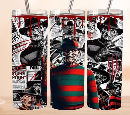 Discover Horror Characters 20 Oz Skinny Tumbler Wrap Horror Movie Tumbler Designs Halloween Tumbler Wrap  Horror Movie Characters Halloween Killer