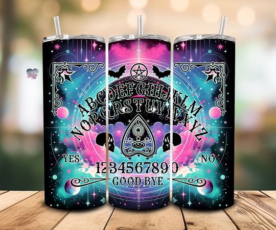 Discover celestial ouija board 20oz skinny tumbler wrap witchy vibes tumbler spooky season halloween spirit board  occult