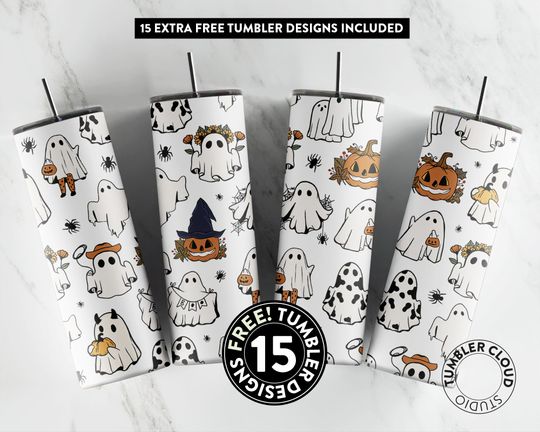 Discover Spooky Season  , Halloween Sublimation Tumbler, 20oz Skinny Tumbler Wrap, halloween pattern, Spooky Sublimation Tumbler  , Fall season