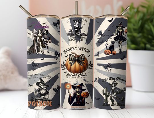 Discover Sassy Witchy Tumbler Wrap, 20oz Fall Tumbler Wrap,20oz Halloween Tumbler Design, 20oz Vintage Tumbler Wrap,Vintage Halloween