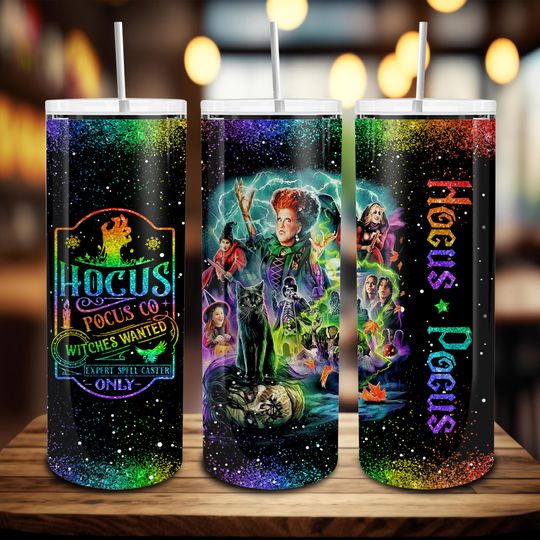 Discover Halloween Witch 20oz Skinny Tumbler Wrap  , Spooky Season, Halloween Sisters 20oz Skinny Tumbler, Witches Sisters 20oz Tumbler,Witch Squad