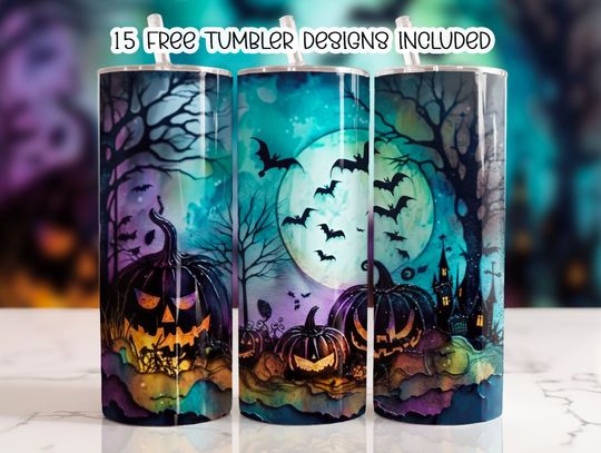 Discover Halloween Tumbler Wrap, 20 oz Skinny Tumbler Sublimation Design , Straight & Tumbler Wrap